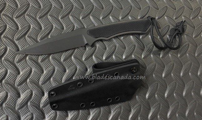 Spartan Blades Phrike Fixed Blade Knife, S35VN Black, G10 Black, Kydex Sheath
