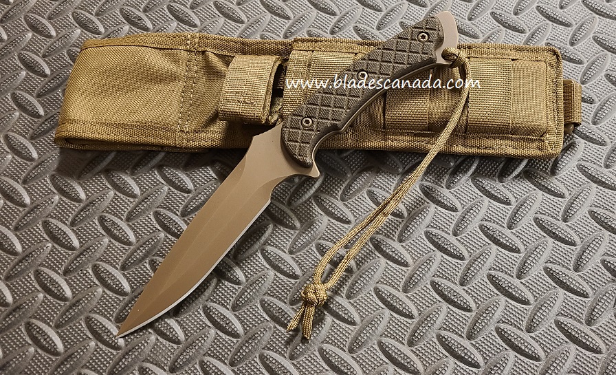 Spartan Blades Ares Fixed Blade Knife, S45VN FDE, Micarta Green, MOLLE Sheath