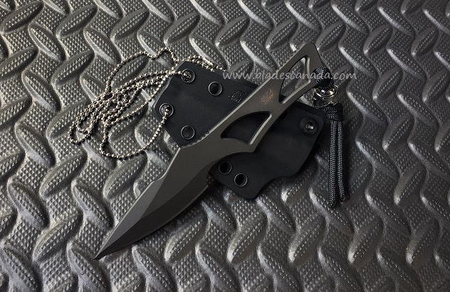 Spartan Blades Enyo S45VN Neck Knife Black - Black Kydex Sheath