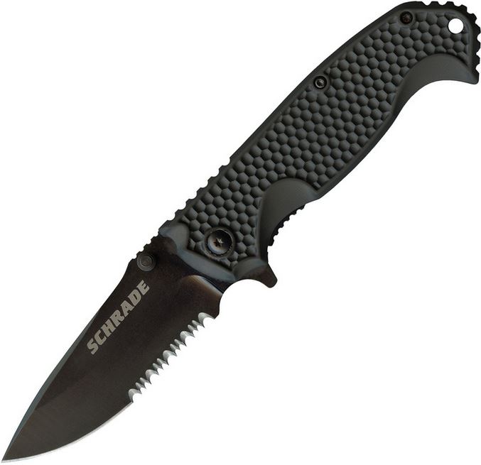 Schrade Knives Linerlock Folding Knife w/Partial Serration, SCH001SCPA