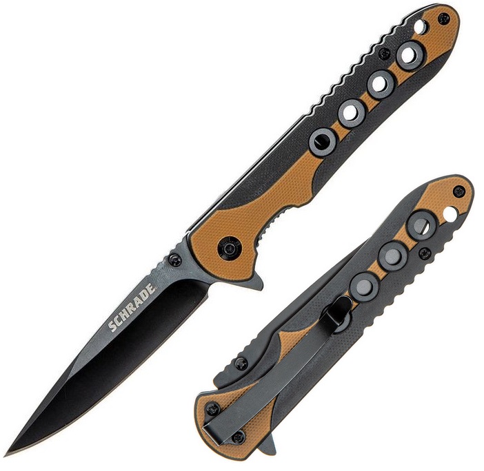 Schrade Knives Ultra Glide Flipper Folding Knife, G10, SCH1121084