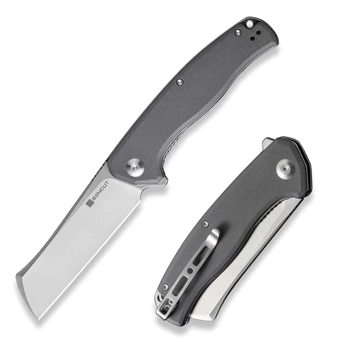 SENCUT Traxler Flipper Folding Knife, Satin Blade, G10 Gray, S20057C-3