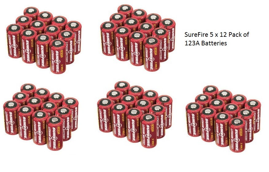 SureFire 60-Pack CR123A Batteries 5 x 12 packs