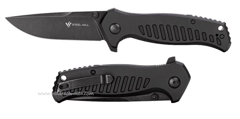 Steel Will Knives Barghest 3.5" Mini Flipper Folder, D2 Coated, G10, SMGF37M03