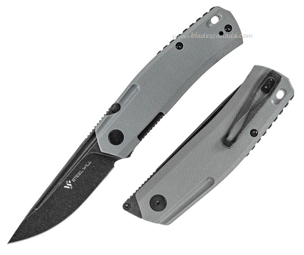 Steel Will Fjord Folding Knife, D2 Black SW, G10 Gray, SMGF7128