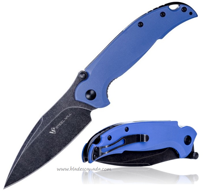Steel Will Scylla Folding Knife, D2 Steel, Blue G10, SMGF7924