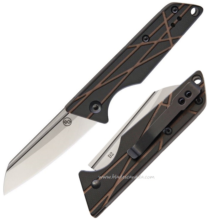 StatGear Ledge Slip Joint Folding Knife, D2, G10, STATLEDGEBRN