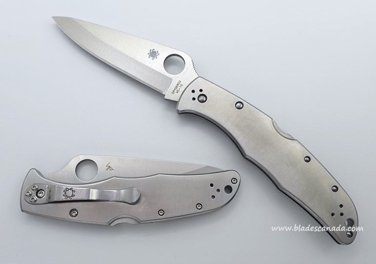 Spyderco Endura 4 Folding Knife, VG10, Stainless Handle, C10P - Click Image to Close