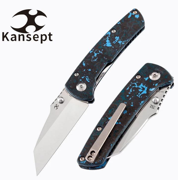 Kansept Main Street Wharncliffe Folding Knife, M390 Steel, Arctic Storm Fat CF, T1015A5 - Click Image to Close