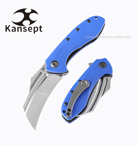 Kansept KTC3 Flipper Folding Knife, 154CM SW, G10 Blue, T1031A3