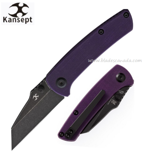 Kansept Little Main Street Folding Knife, Tumbled Black 154CM, G10 Purple, T2015A6 - Click Image to Close
