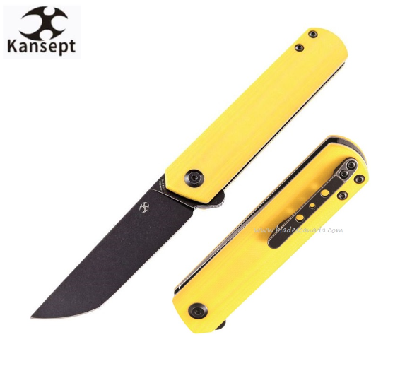 Kansept Foosa Slipjoint Flipper Folding Knife, 154CM, G10 Yellow, T2020T6 - Click Image to Close
