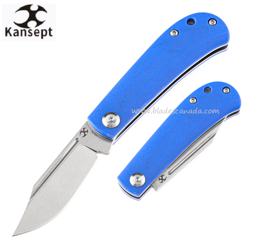 Kansept Bevy Slipjoint Folding Knife, 154CM, G10 Blue, T2026S7