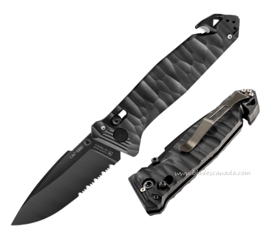 TB Outdoor C.A.C. S200 Folding Knife, Nitrox Black, Black Handle, TBO054