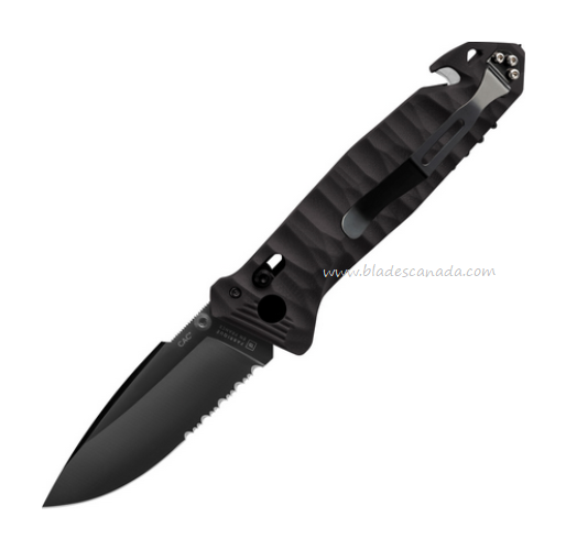 TB Outdoor C.A.C. Utility Folding Knife, Nitrox Black, Black Handle, TBO114