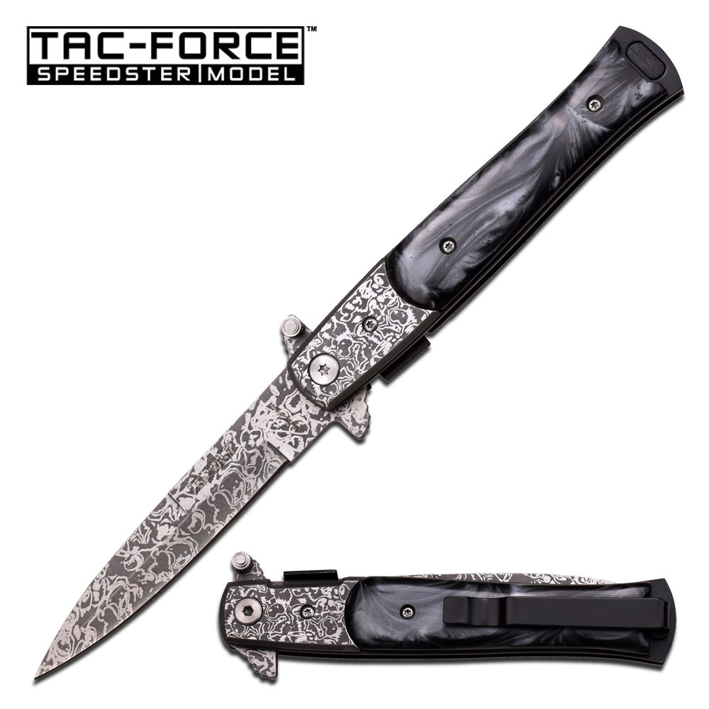 Tac Force TF-428DMB Damascus Etched Assisted Opening(Online Only)