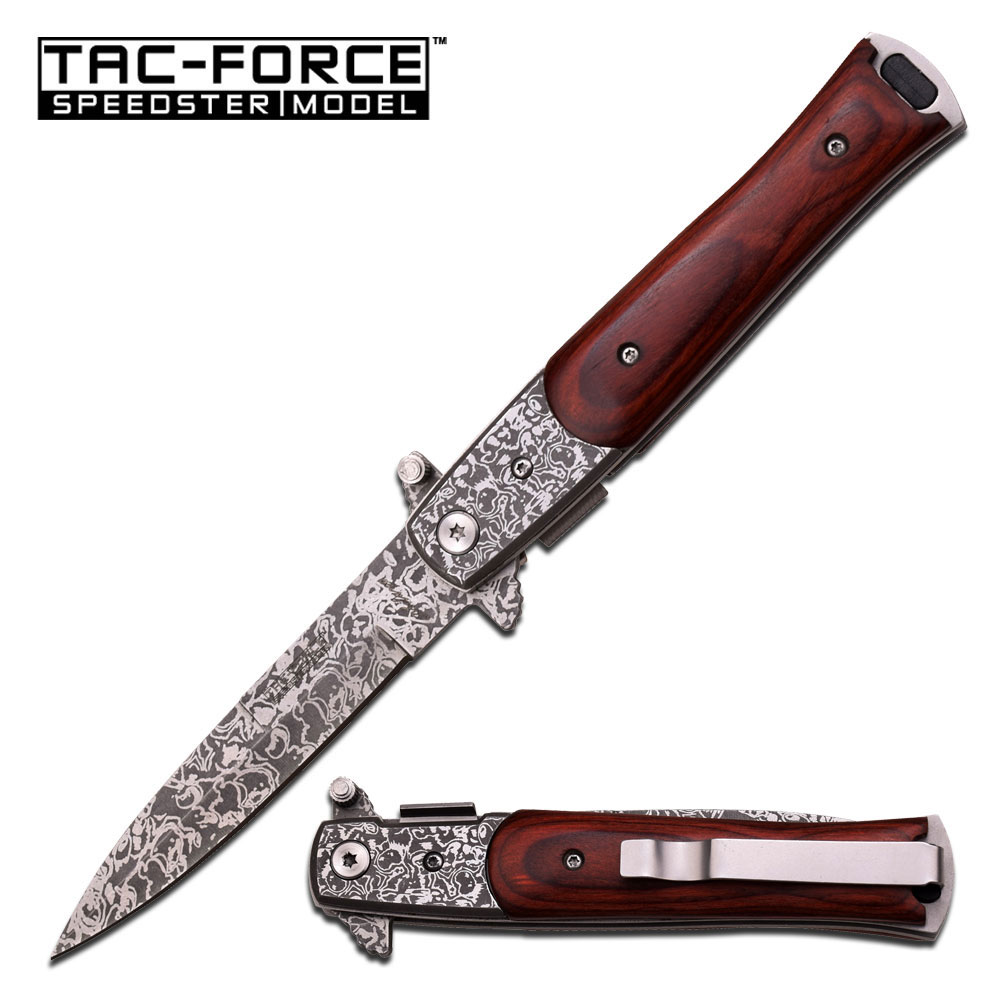 Tac Force TF-428DMW Damascus Etched Assisted (Online Only)