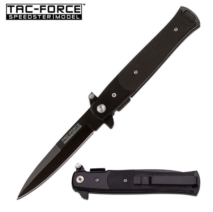 Tac Force Flipper Folding Knife, Black G10 Inlay, Assisted Opening, TF428G10