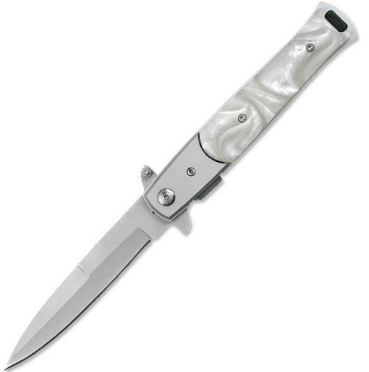 Tac Force TF-428S Satin 3.5" Blade Faux MOP White (Online Only)