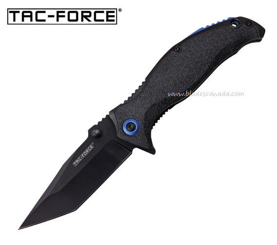 Tac Force TF964TBK Flipper Folding Knife, Assisted, Black Tanto, Nylon Black