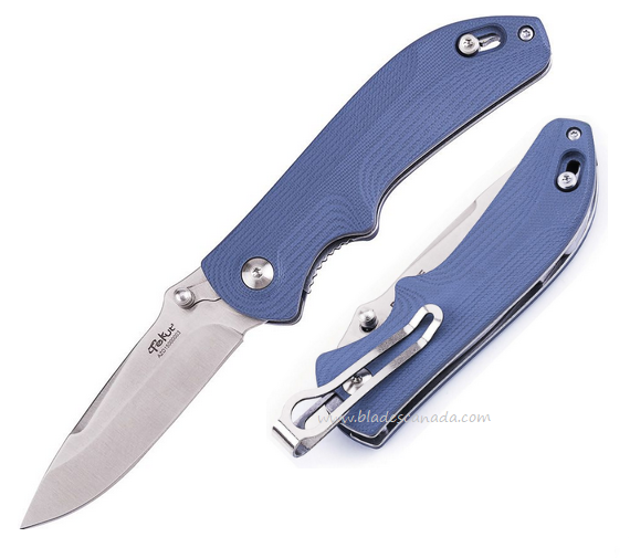 Tekut Dynanife Folding Knife, Assisted Opening, Stainless Satin, G10 Slate Blue, TKLK5286