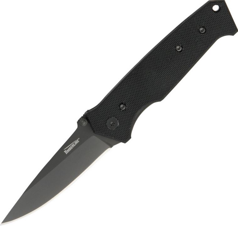 Timberline Vallotton Signature 3.5" Folding Knife, Black G10, Assisted Opening, TM1233