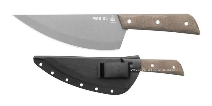 TOPS Frog Market Special XL Fixed Blade Knife, 1095 Tungsten, Micarta Green, FMSXL-02