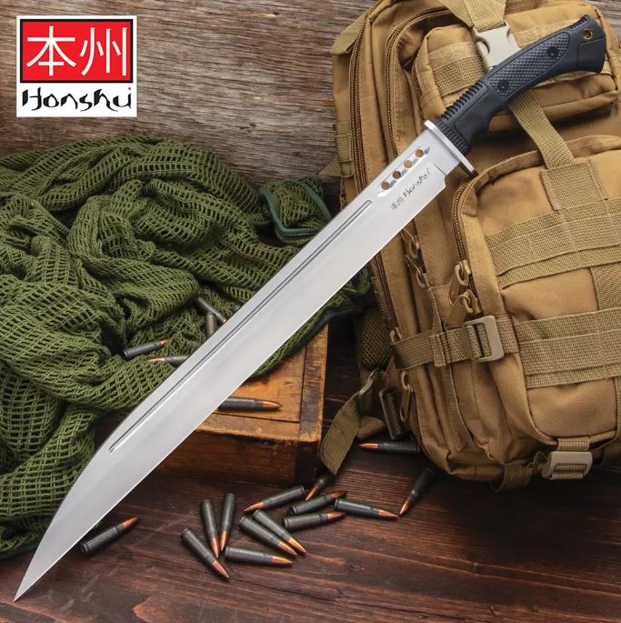 Honshu Boshin Seax Fixed Blade Knife, Leather Sheath, UC3468