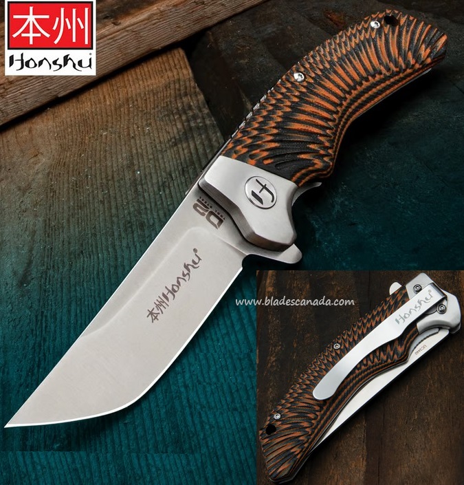 Honshu Sekyuriti Flipper Folding Knife, D2 Steel, G10, UC3634