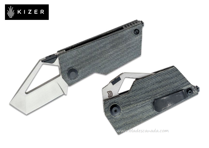 Kizer Vanguard Cyber Blade Folding Knife, M390, Micarta Green, V2563A3