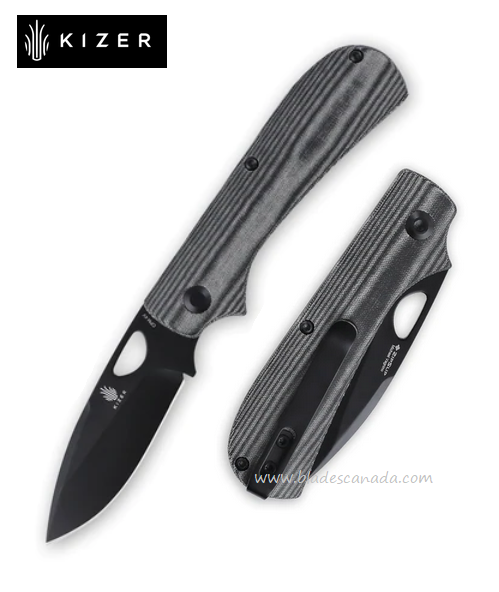 Kizer Zipslip Folding Knife, CPM 4V Black, Micarta Black, V3507N4