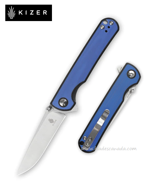 Kizer Rapids Flipper Folding Knife, 154CM, G10 Blue/Black, V3594FC1