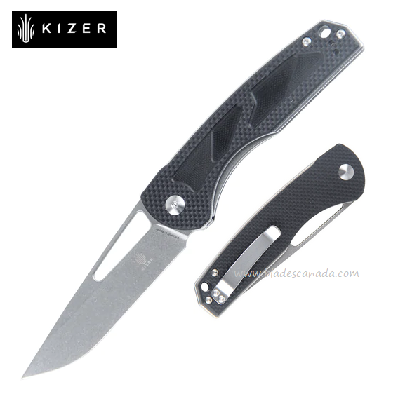 Kizer Yukon Folding Knife, N690, G10 Black, V4004N1