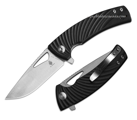 Kizer Kyre Flipper Folding Knife, VG10, G10 Black, V4484A1