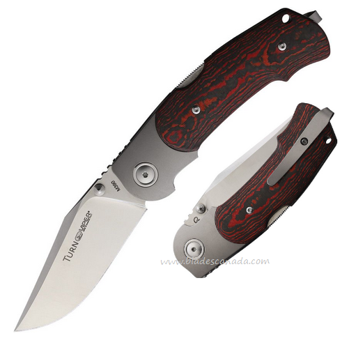 Viper TURN Folding Knife, M390 Satin, Carbon Fiber Black/Red, V5986FCL