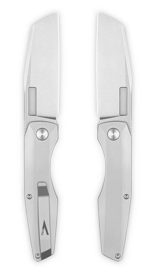 Vero Engineering Axon Folding Knife, M390 Stonewash, Titanium Stonewash
