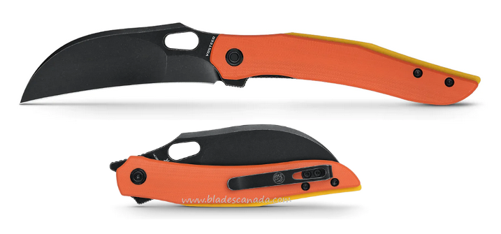 Vosteed Griffin Flipper Folding Knife, 14C28N Black, G10 Orange, A1101