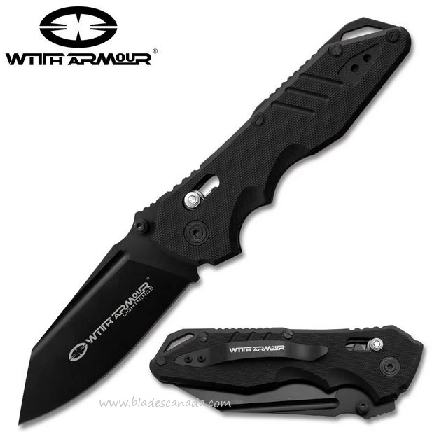 WithArmour Knives Asopus Folding Knife, 440C Steel, G10, WAR080BK