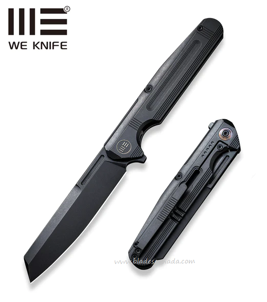 WE Knife Reiver Flipper Framelock Knife, Ltd Edition, CPM S35VN Black, Titanium Black, 16020-2