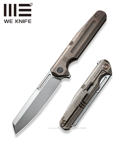 WE Knife Reiver Flipper Framelock Knife, Ltd Edition, CPM S35VN, Titanium Bronze, 16020-3