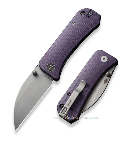 WE Knife Banter Folding Knife, CPM S35VN SW Wharncliffe, Micarta Purple, 19068J-2
