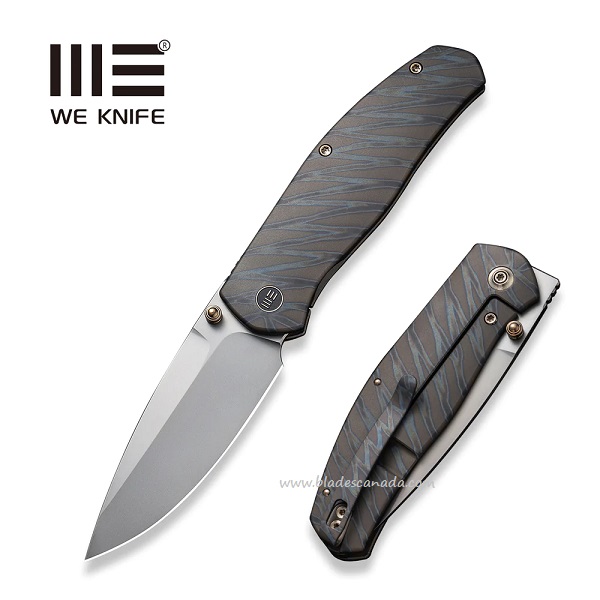 WE Knife Esprit Front Flipper Folding Knife, CPM 20CV, Titanium Handle, WE20025B-B