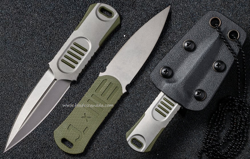 WE Knife OSS Dagger Fixed Blade Knife, CPM 20CV, Stainless/G10 Green, 2017A - Click Image to Close