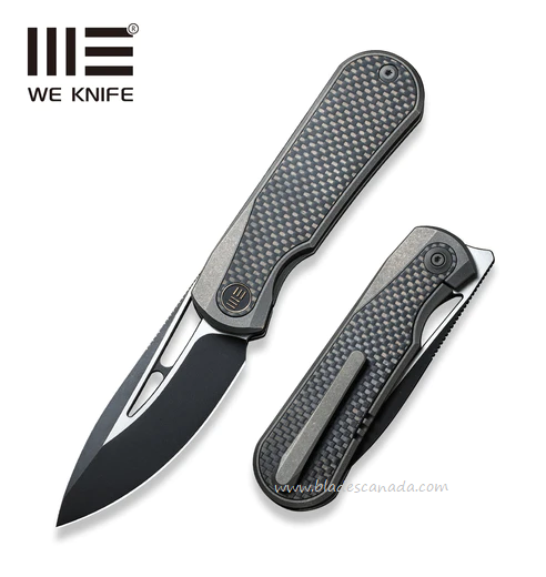 WE Knife Baloo Flipper Framelock Knife, CPM 20CV, Carbon Fiber/Ti, 21033-2