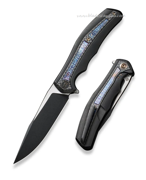 WE Knife Zonda Flipper Framelock Knife, CPM 20CV Two-Tone, Titanium/Carbon Fiber, 22016-1
