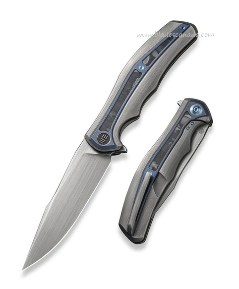 WE Knife Zonda Flipper Framelock Knife, CPM 20CV, TItanium/Carbon Fiber, 22016-4