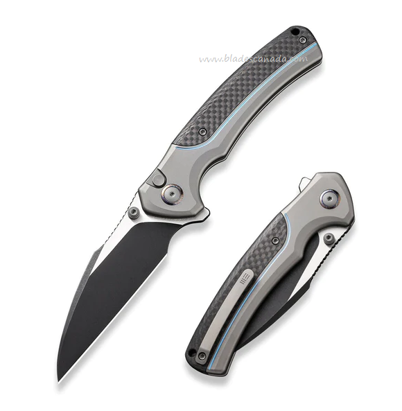 WE Knife Ziffius Flipper Button Lock Knife, Ltd Edition, CPM 20CV Black SW, Titanium/Carbon Fiber, 22024A-1