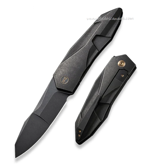 WE Knife Solid Flipper Framelock Knife, CPM 20CV SW, Titanium Black, 22028-1