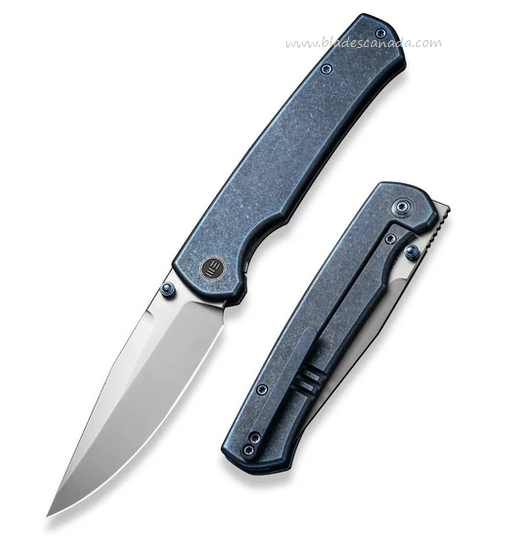 WE Knife Evoke Flipper Framelock Knife, CPM 20CV. Titanium Blue, WE21046-3