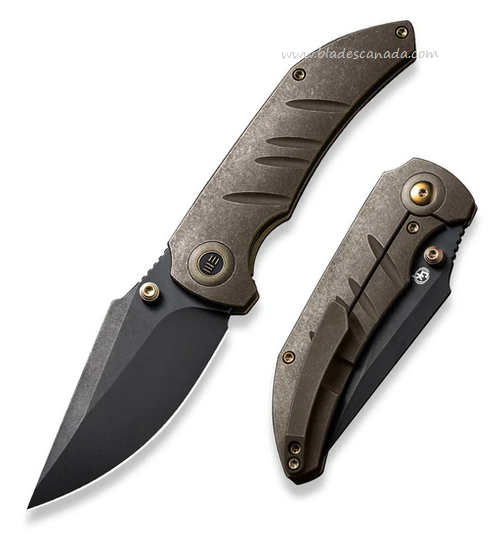 WE Knife Riff-Raff Framelock Folding Knife, CPM 20CV Black SW, Titanium Bronze, WE22020B-1